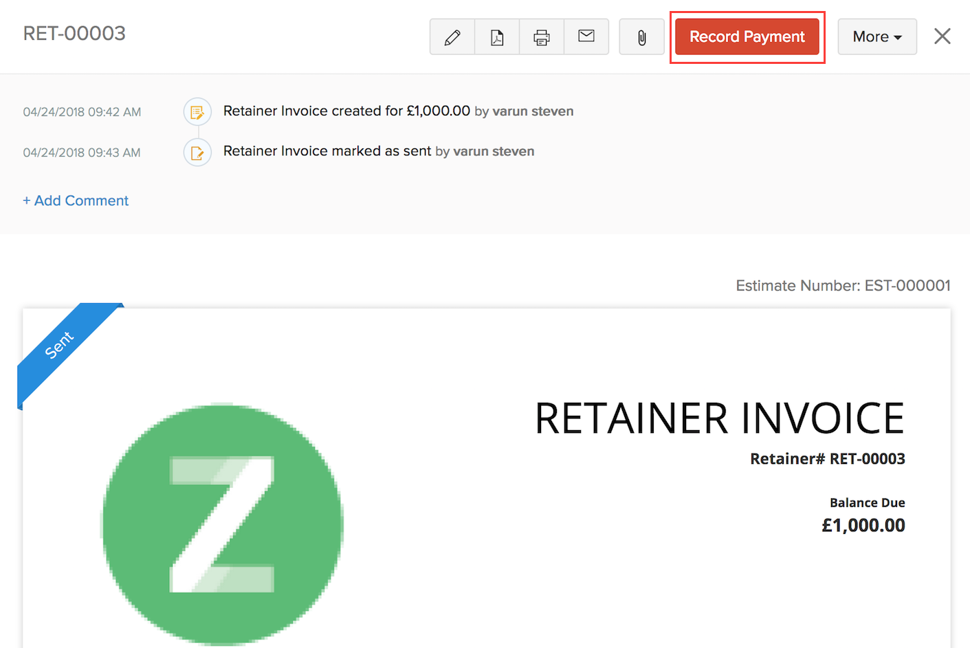Record Payment