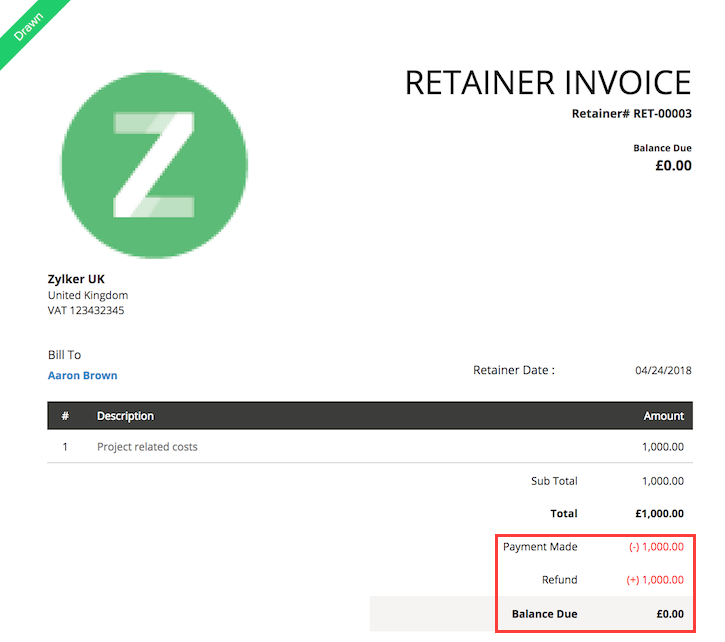 Refund Adjustment