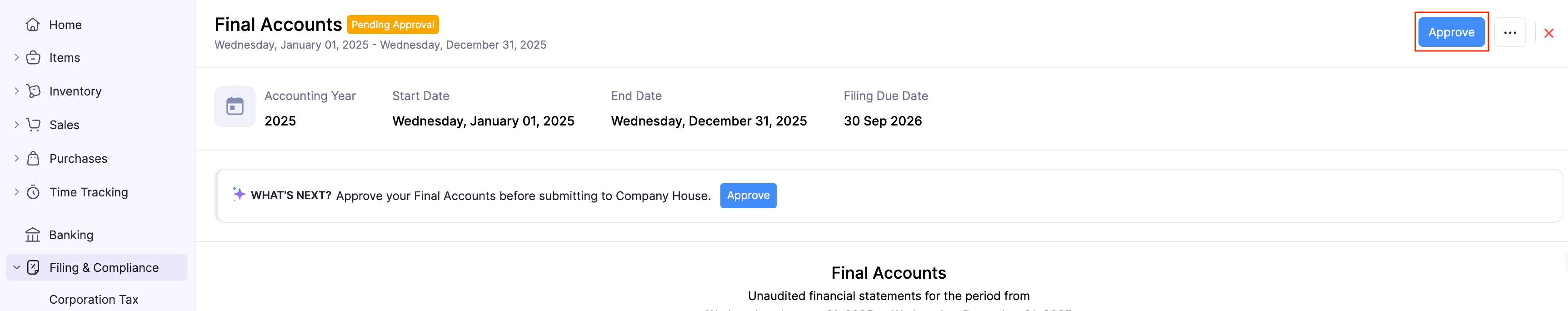 Approve Report