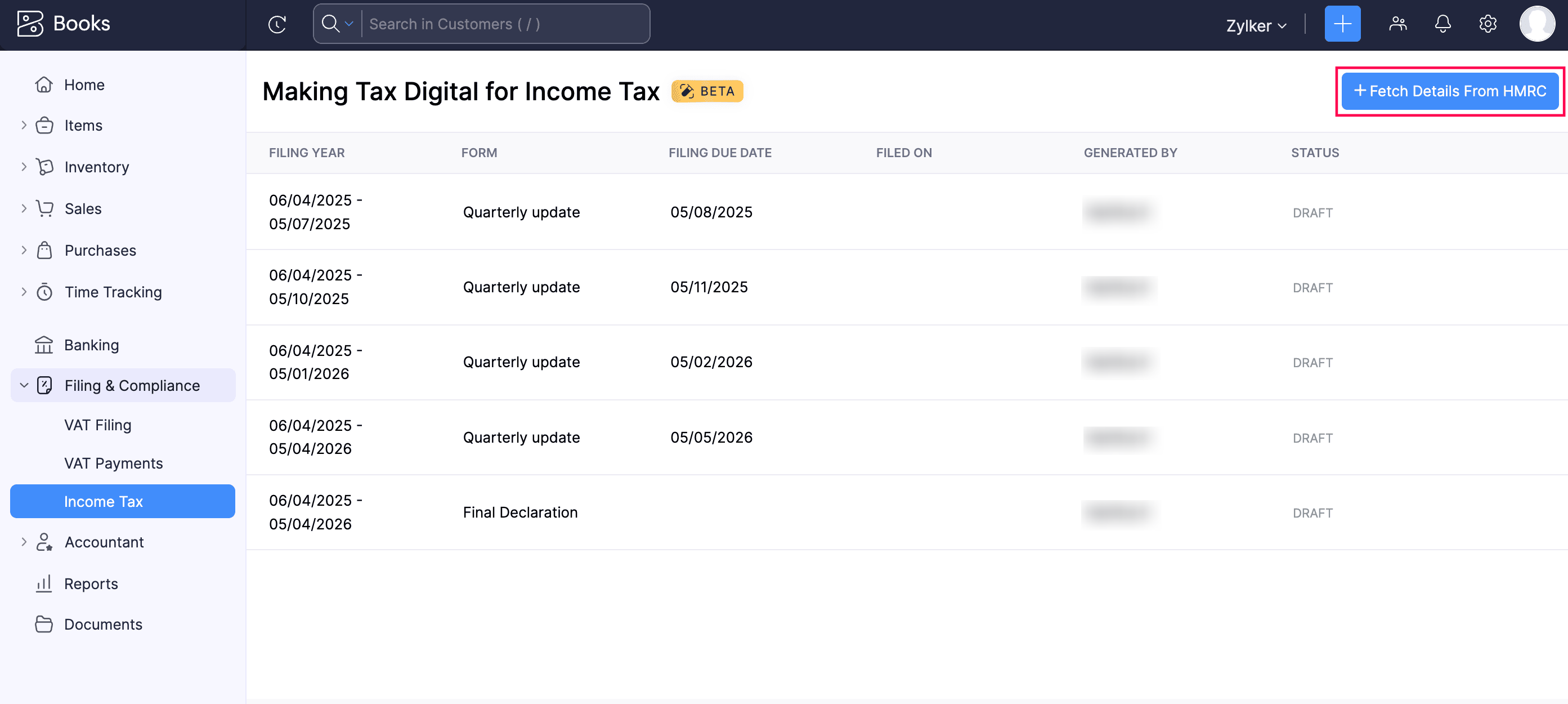 Fetch Details From HMRC