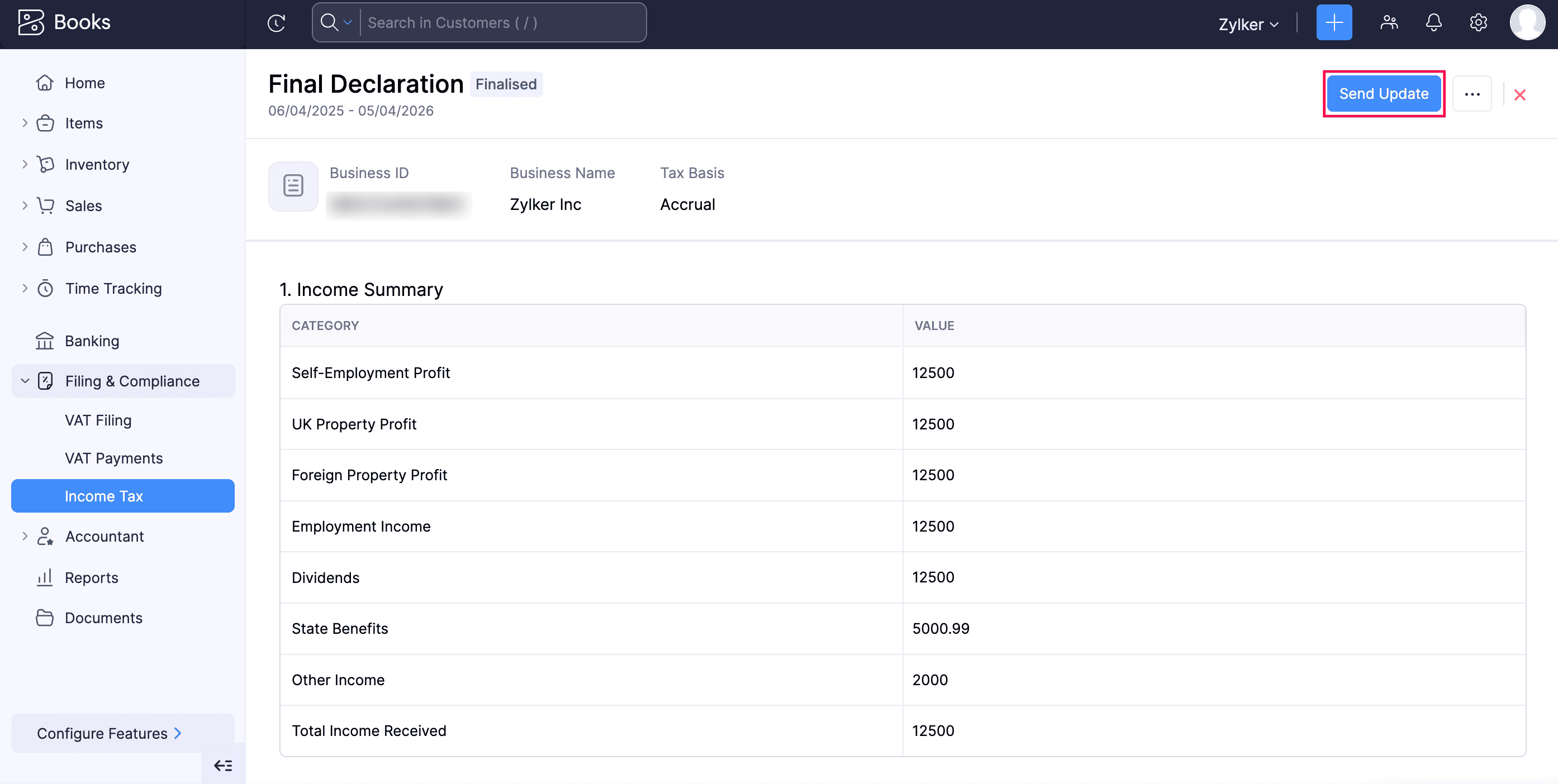 Submit Final Declaration