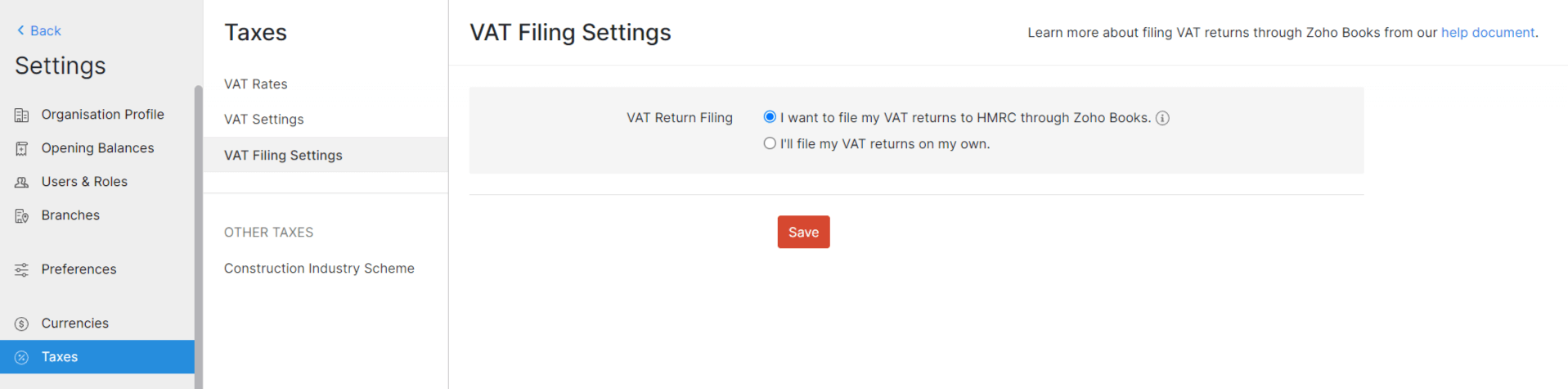 File your VAT return online using Zoho Books