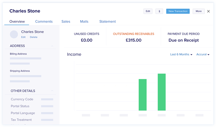 Online Contact Management - Zoho Books