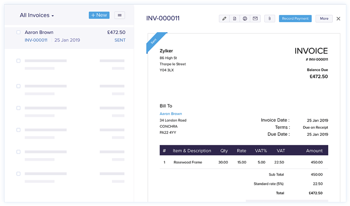 Online Invoice - Zoho Books