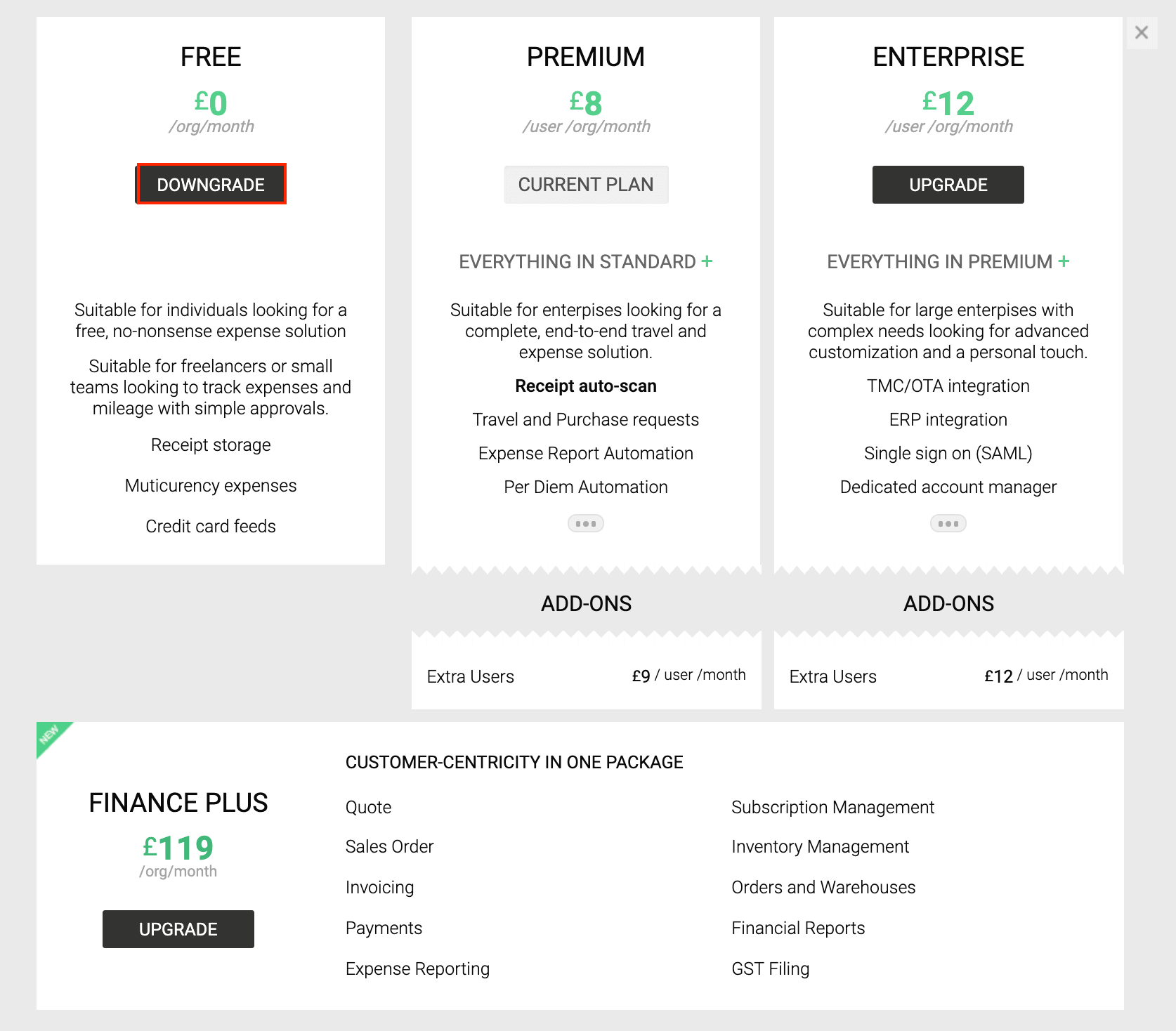 Downgrade Your Subscription