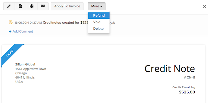 template zoho free invoice Note Credit Books Help   Zoho