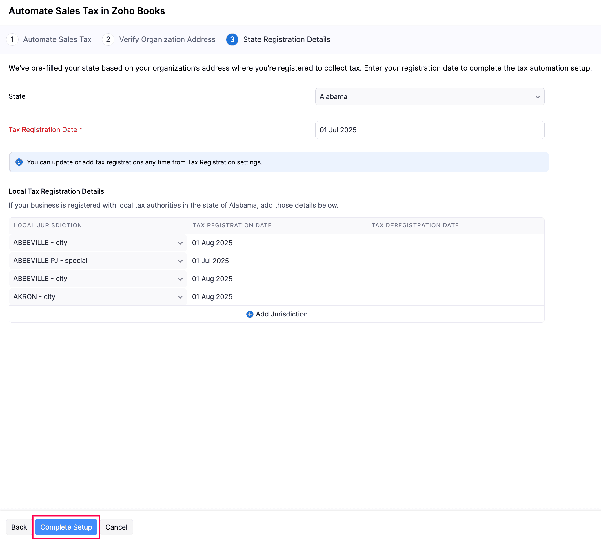 State Registration Details