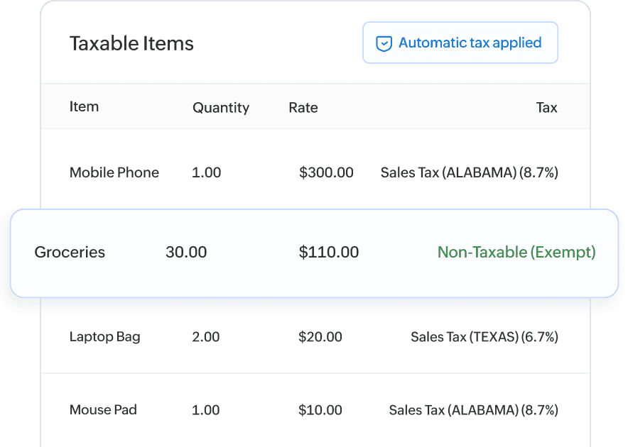 Auto-apply tax rates