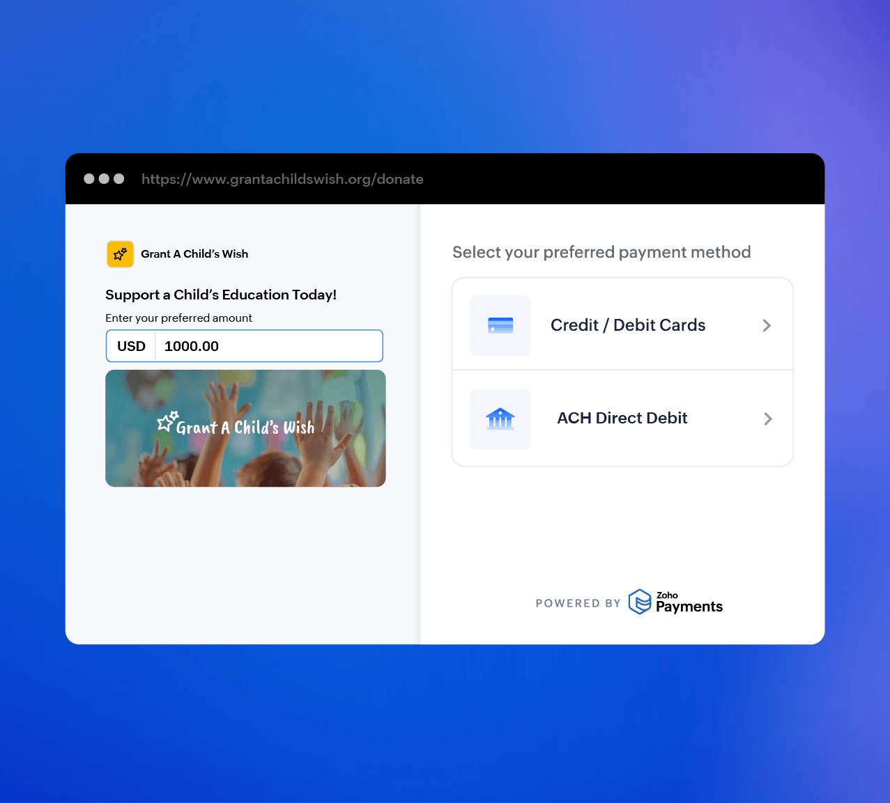 Receive multiple payment mode