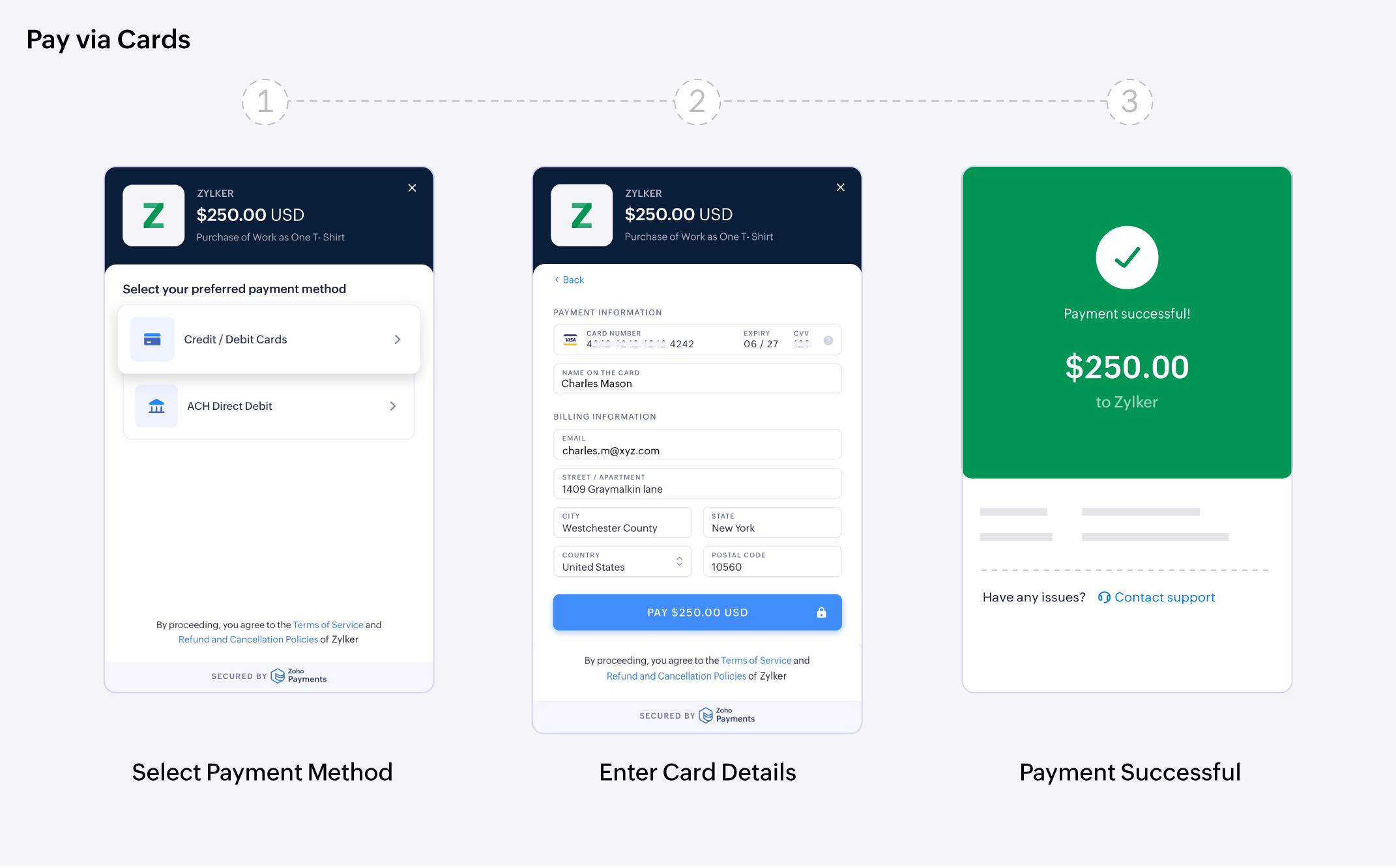Pay via Cards