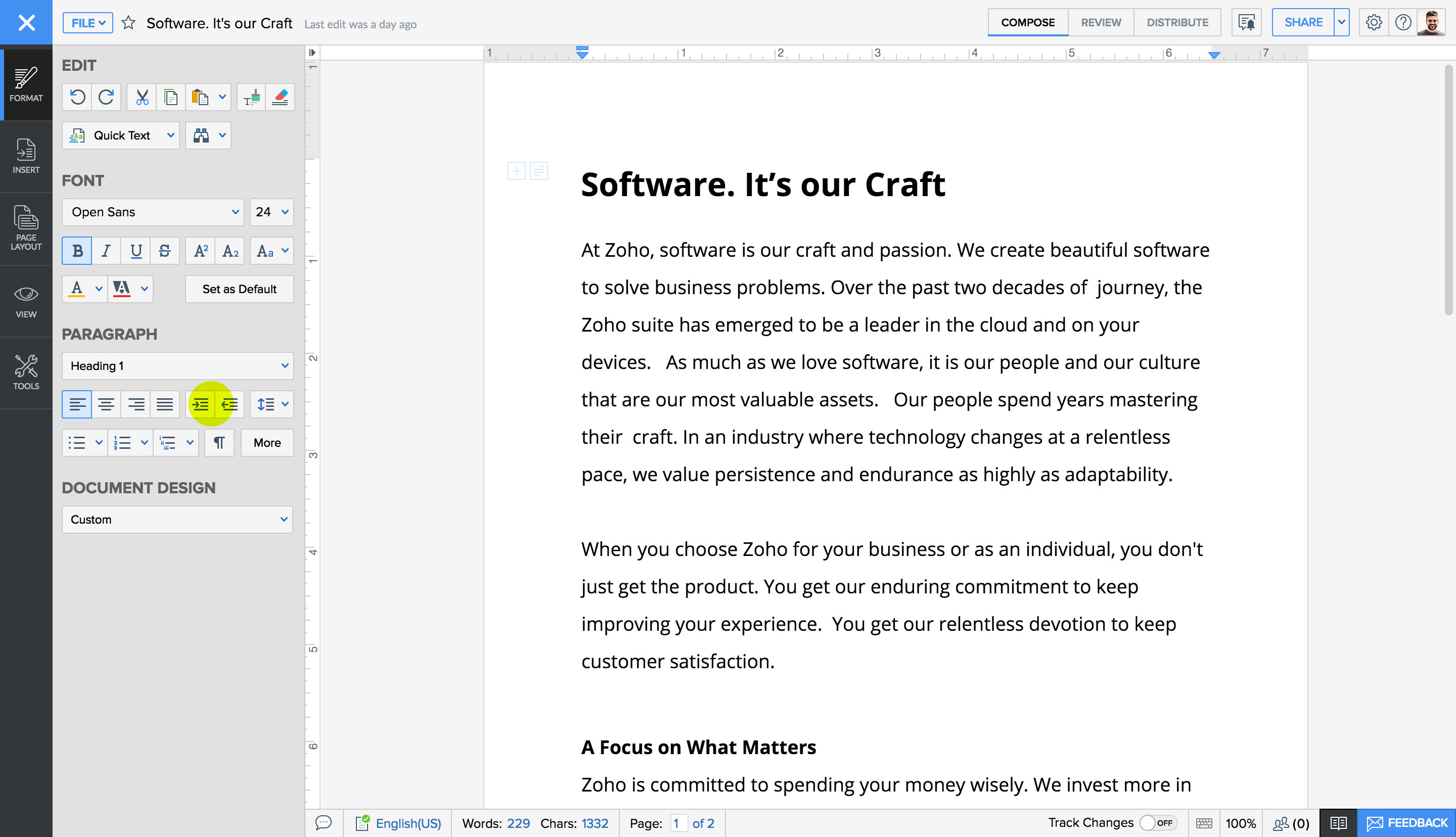 增加/减少左缩进 增加/减少左缩进