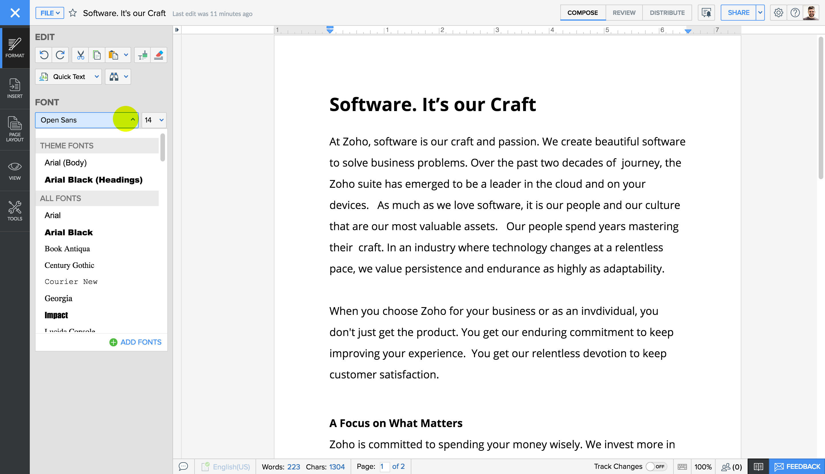 更改字体 更改字体