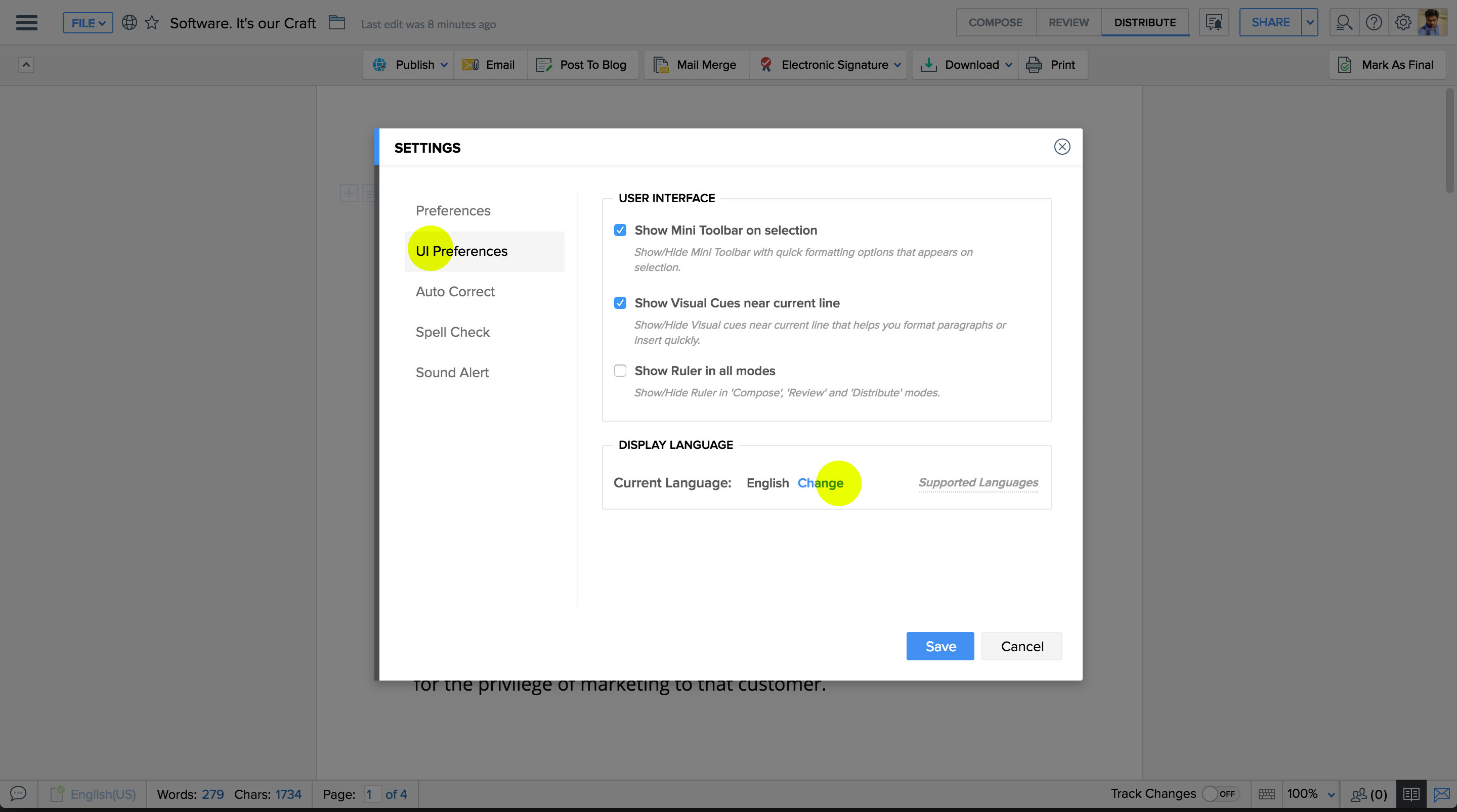 更改显示语言 更改显示语言