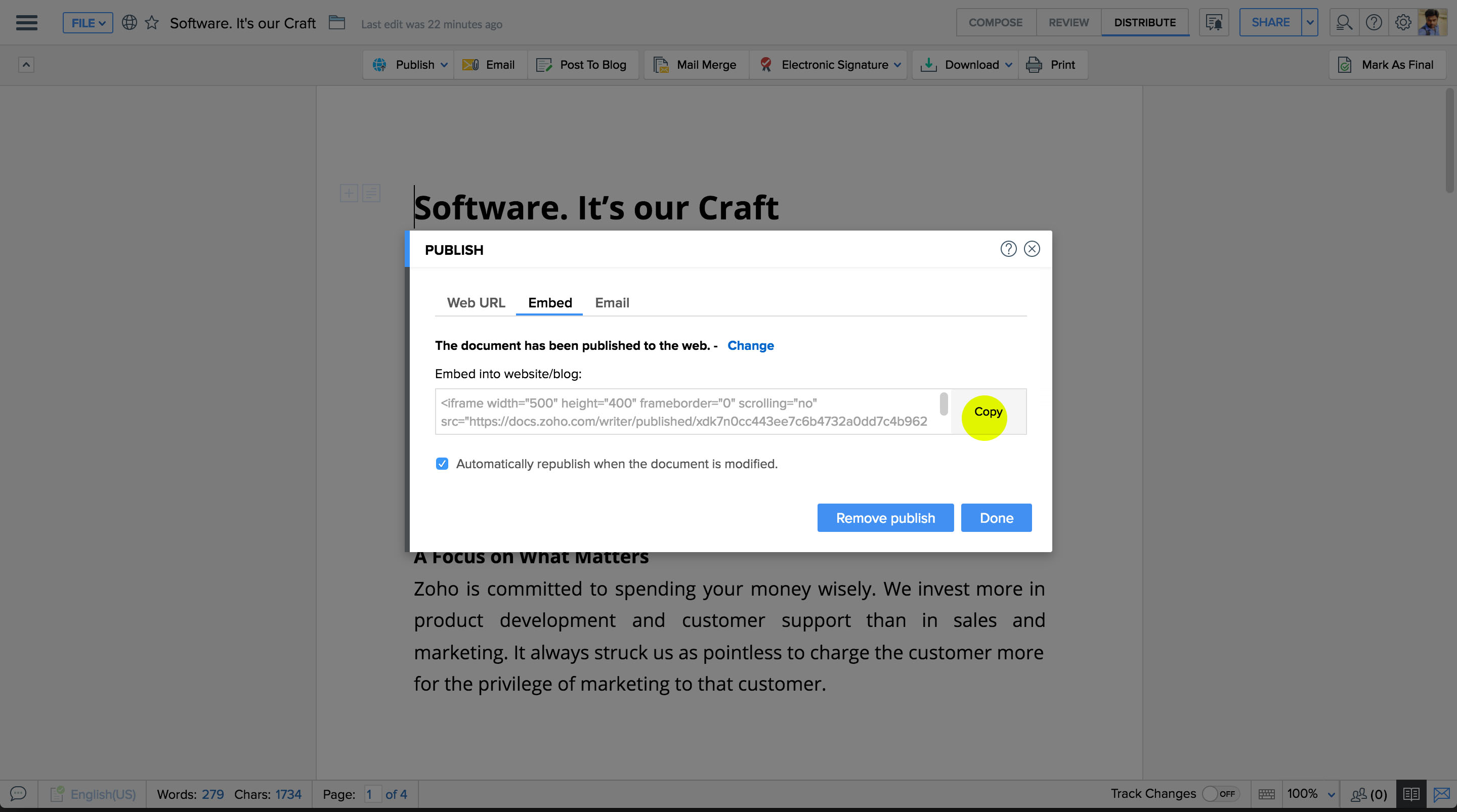 在网站中嵌入我的文档 在网站中嵌入我的文档