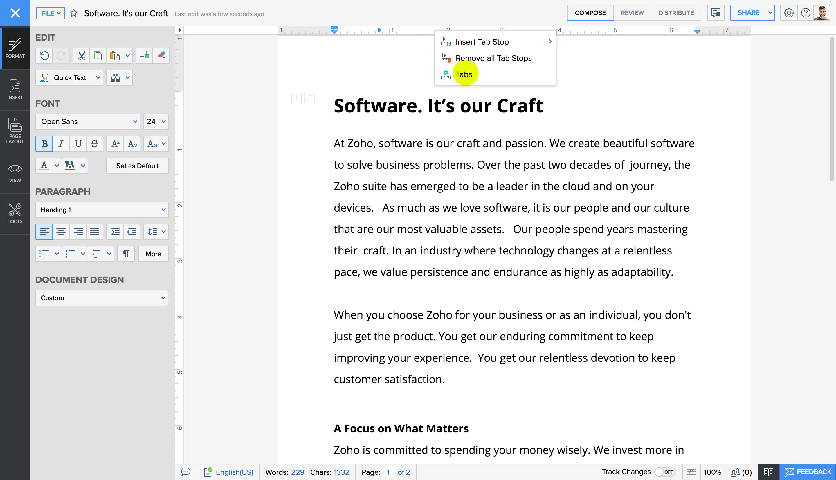 设置制表位 设置制表位