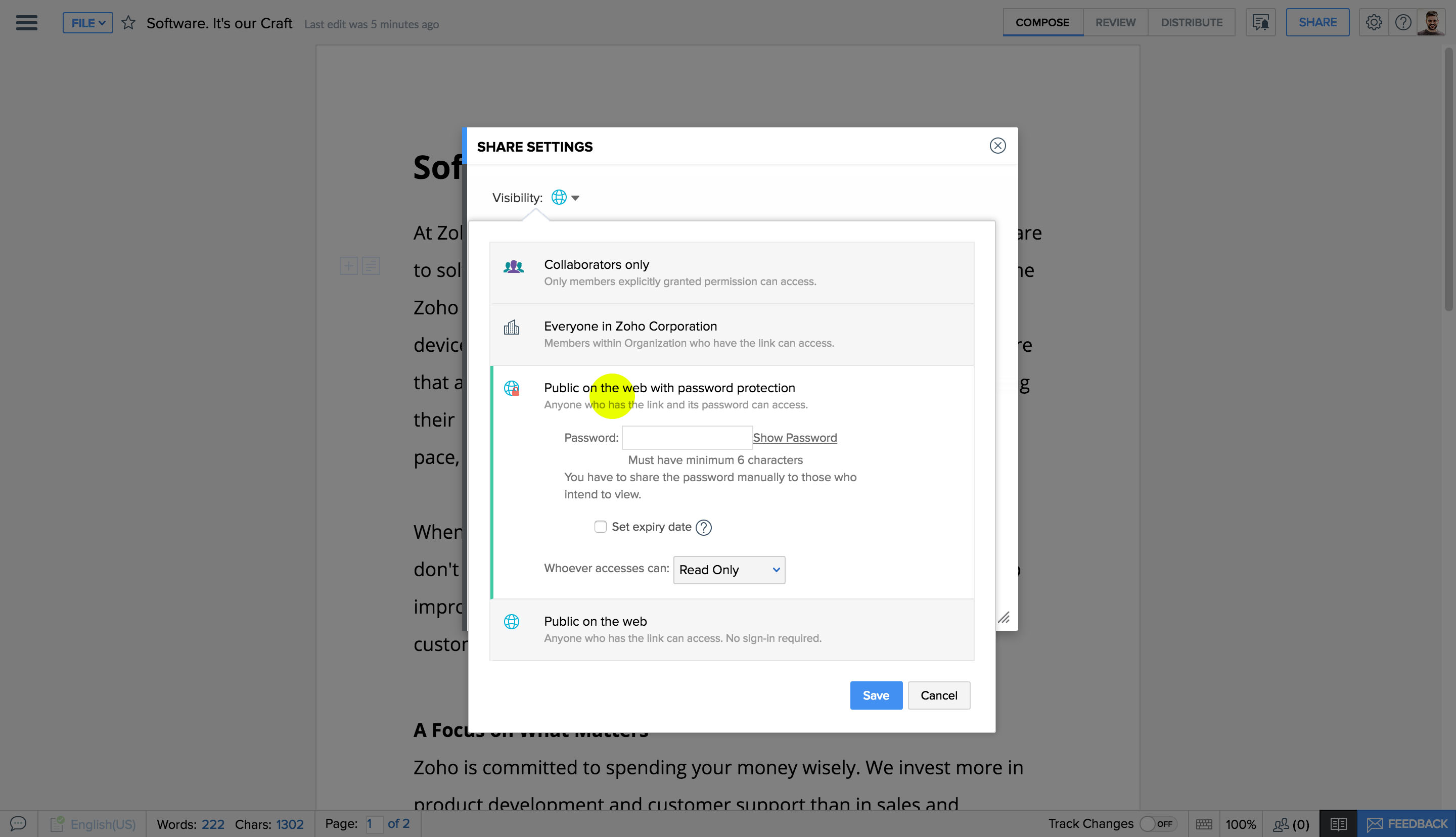 使用受保护链接共享文件